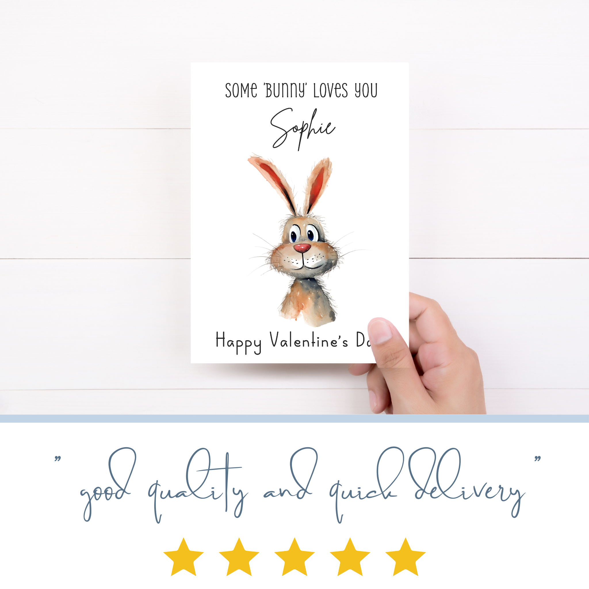 Personalised Bunny Valentine's Day Card